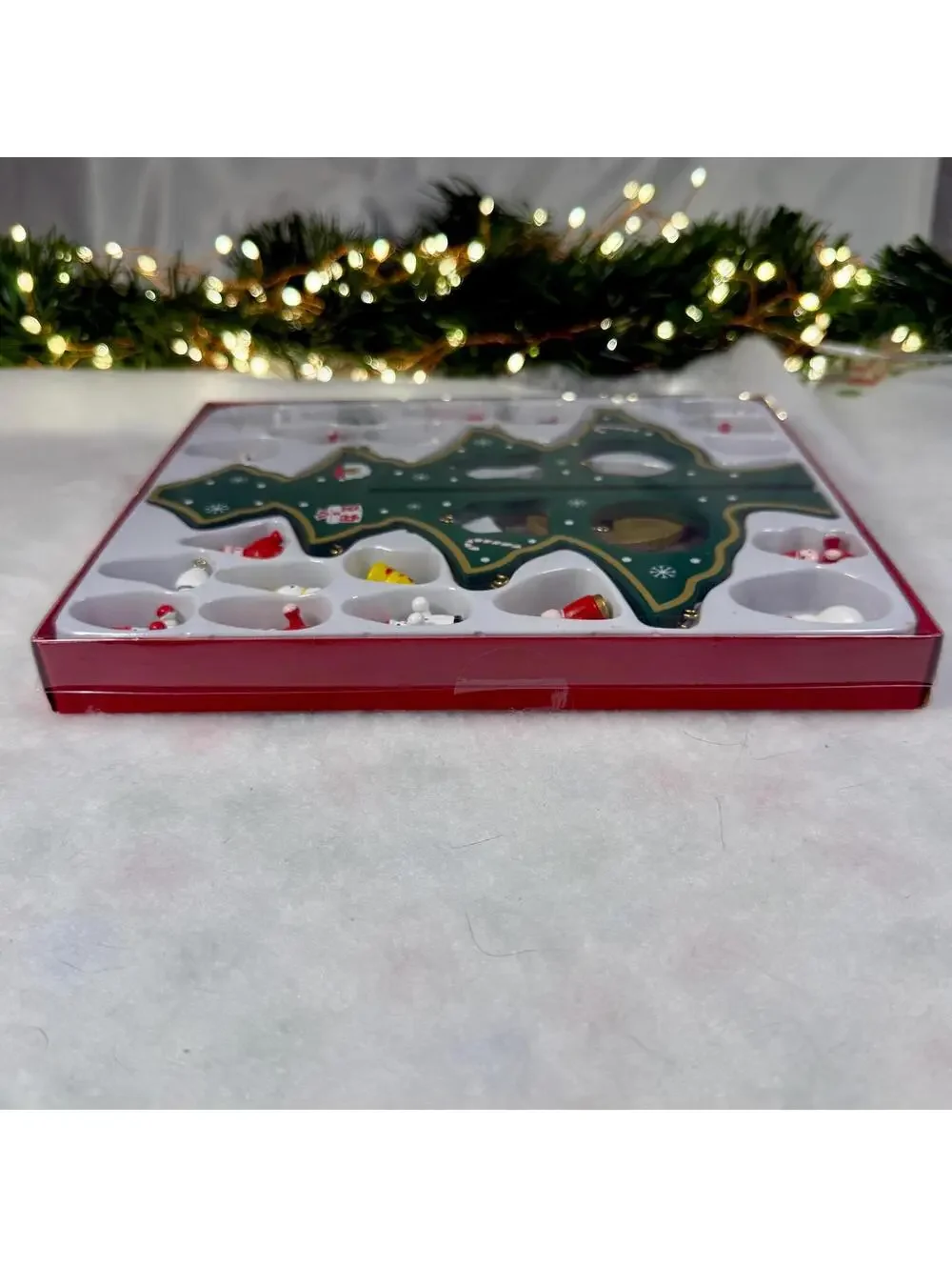 Hand Painted Wooden Christmas Tree with 20 Mini Ornaments